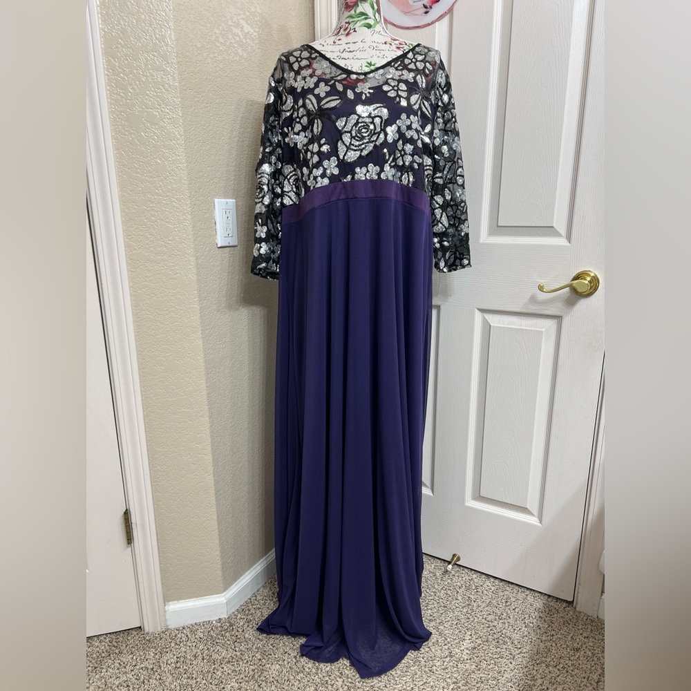 Nextmia Black and Purple Sequin Dress